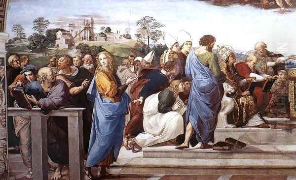 La Disputa (detail) 11 Oil Painting by Raphael