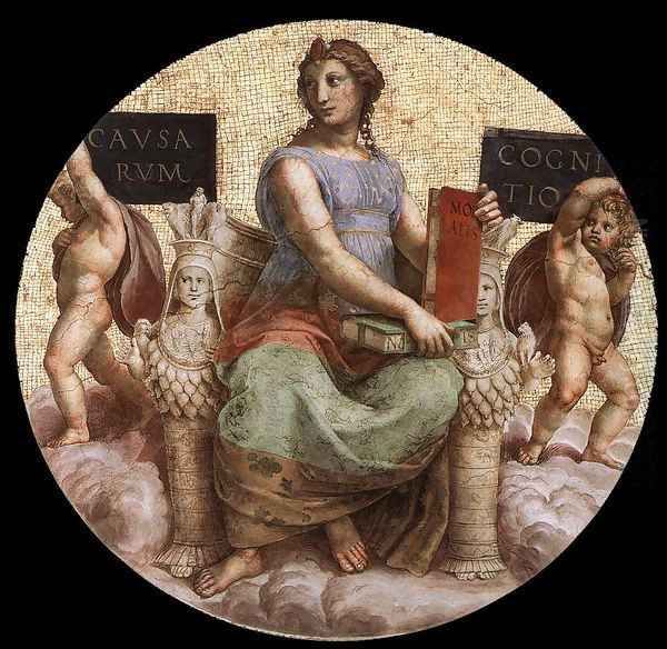 Philosophy (ceiling tondo) Oil Painting by Raphael