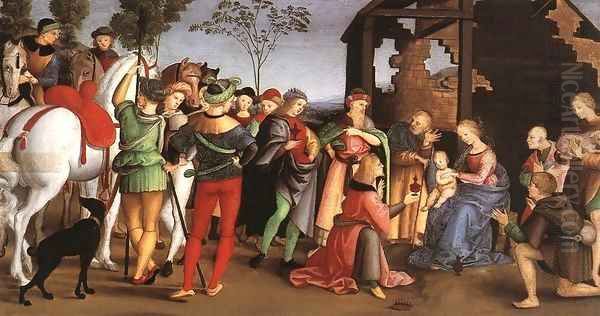 The Adoration of the Magi (Oddi altar) 2 Oil Painting by Raphael