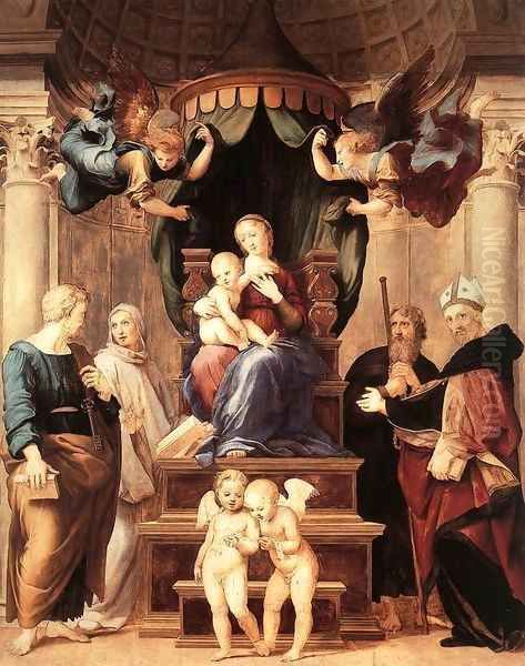 Madonna del Baldacchino Oil Painting by Raphael
