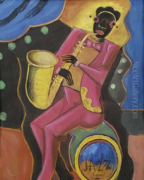 Jazz Oil Painting by Hugo Scheiber
