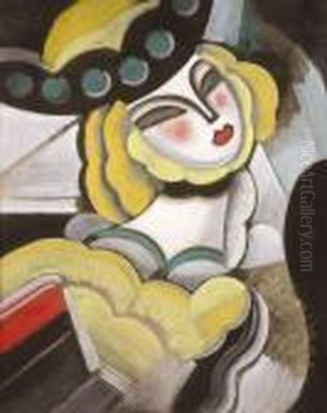 Holgy Kalapban Oil Painting by Hugo Scheiber