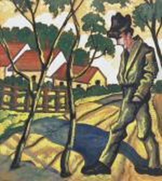 Vagabond Oil Painting by Hugo Scheiber