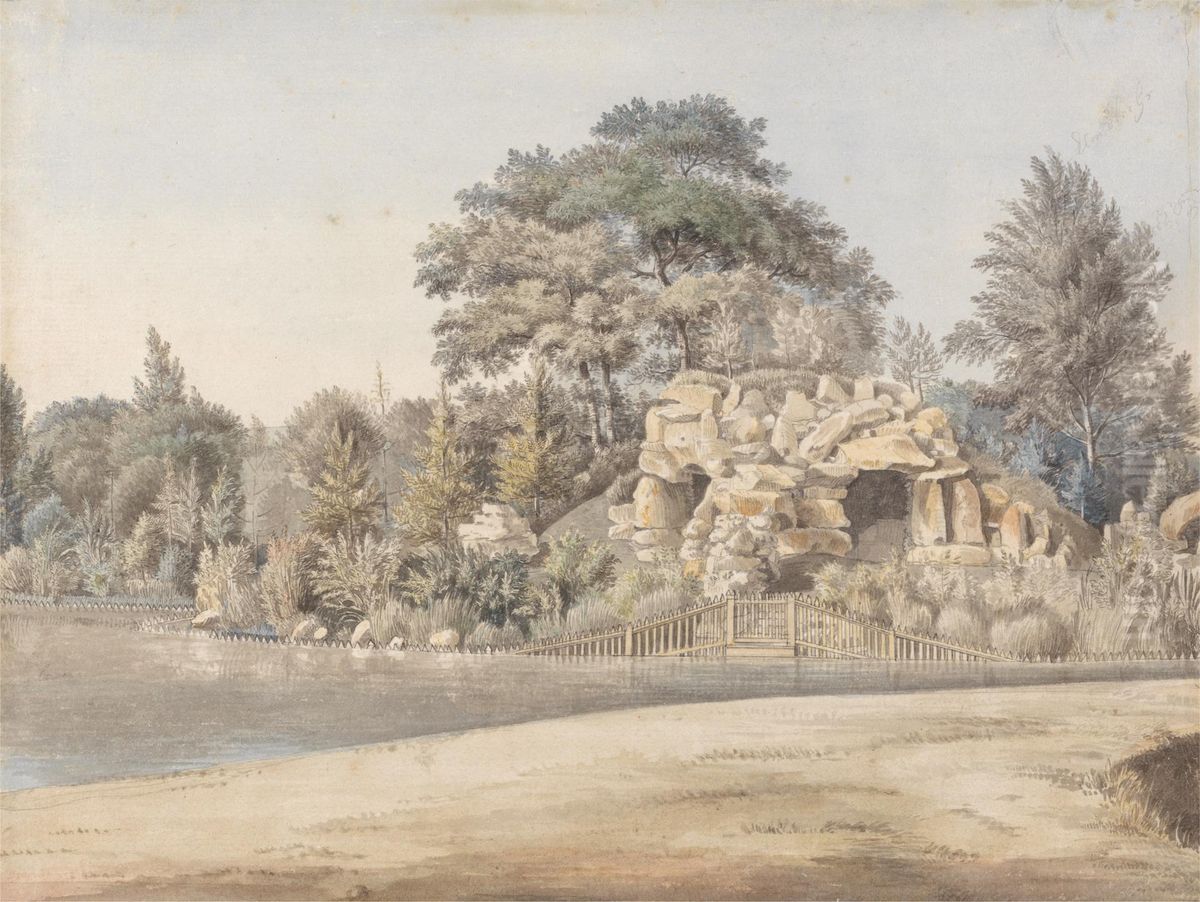 The Grotto, Virginia Water Oil Painting by Thomas Sandby