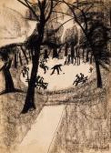 In The Park Oil Painting by Hugo Scheiber