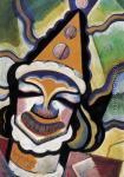 Clown Oil Painting by Hugo Scheiber