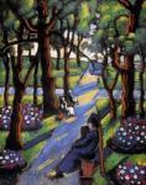 Shadowy Alley Oil Painting by Hugo Scheiber