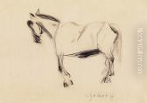 Couple Talking On The Street Oil Painting by Hugo Scheiber