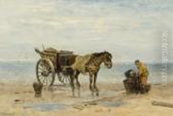 The Shell Fisher. Oil Painting by Johan Frederik Corn. Scherrewitz