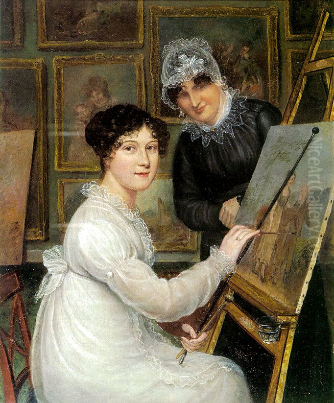 The Artist and her Mother Oil Painting by Rolinda Sharples