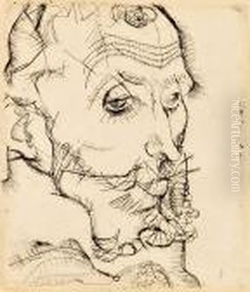 Portrat Franz Hauer Mit Einer 
Vorzugsausgabe Des Egon Schieleoeuvre-kataloges Von Otto Kallir Oil Painting by Egon Schiele