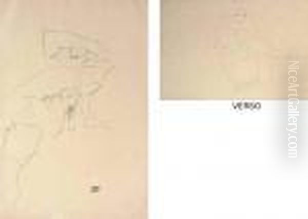 Liegender Weiblicher Akt Oil Painting by Egon Schiele