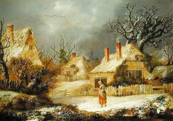 A Winter Landscape Oil Painting by George, of Chichester Smith