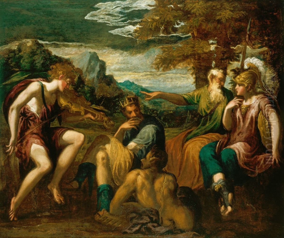 The Judgement of Midas Oil Painting by Andrea Schiavone