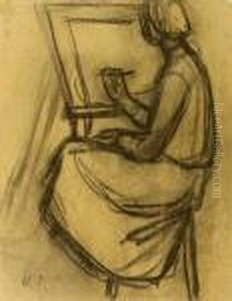 Bei Der Toilette Oil Painting by Helene Schjerfbeck