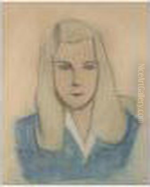 Nuoren Tyton Muotokuva (portrait Of Young Girl) Oil Painting by Helene Schjerfbeck