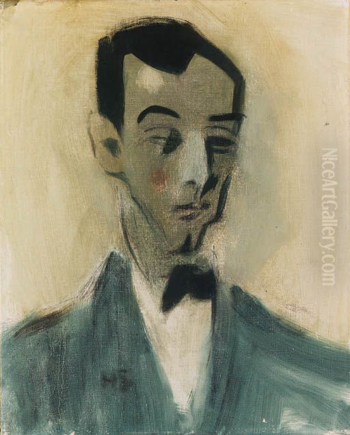 Mans Schjerfbeck Oil Painting by Helene Schjerfbeck