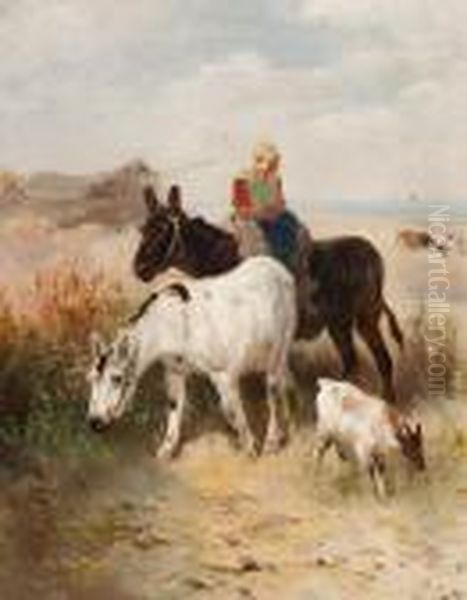 Donkey Ride In The Dunes Oil Painting by Henry Schouten