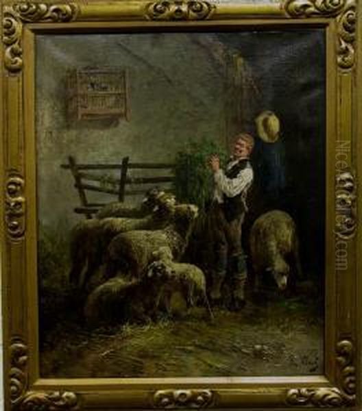 In De Schaapkooi Oil Painting by Henry Schouten