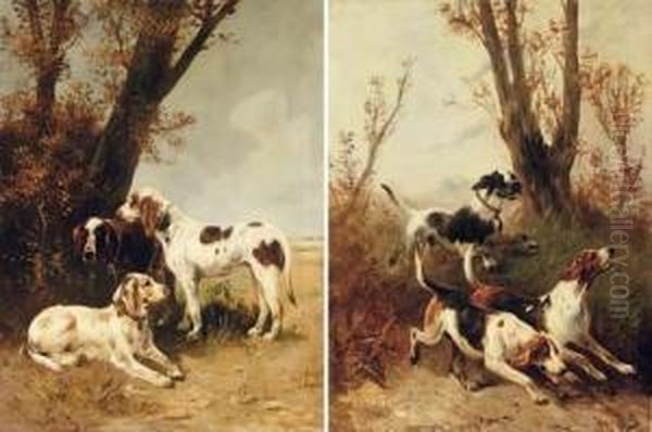 Chiens De Chasse (hunting Dogs) Oil Painting by Henry Schouten