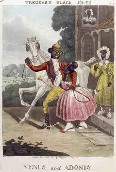 Venus and Adonis, No. 5 of Tregears Black Jokes, engraved by Hunt, pub. by G.S. Tregear, c.1833 Oil Painting by W. Summers