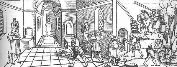 Complaint of the Poor Persecuted Idols c. 1530 Oil Painting by Erhard Schon