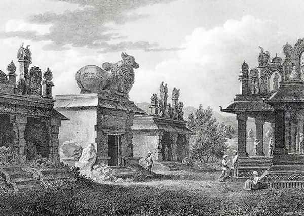 Pagodas at Calicut, engraved by W. Angus Oil Painting by Henry Salt