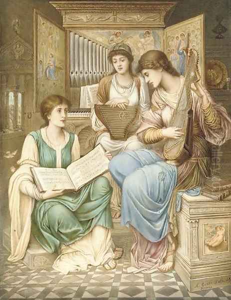 The Gentle Music of a Byegone Day Oil Painting by John Melhuish Strudwick
