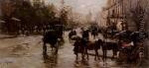 Via Foria, Napoli Oil Painting by Eugenio Scorzelli