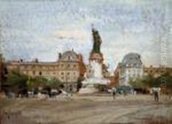 Piazza Francese Oil Painting by Eugenio Scorzelli