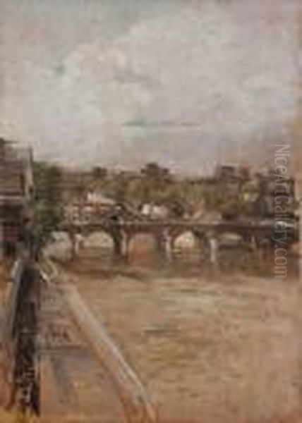 Parigi Oil Painting by Eugenio Scorzelli