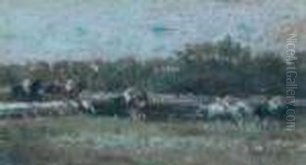 Corsa All'ostacolo Oil Painting by Eugenio Scorzelli