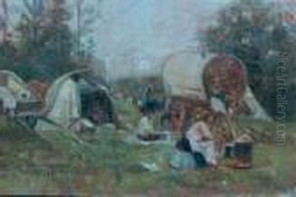 Campo Di Zingari Oil Painting by Eugenio Scorzelli