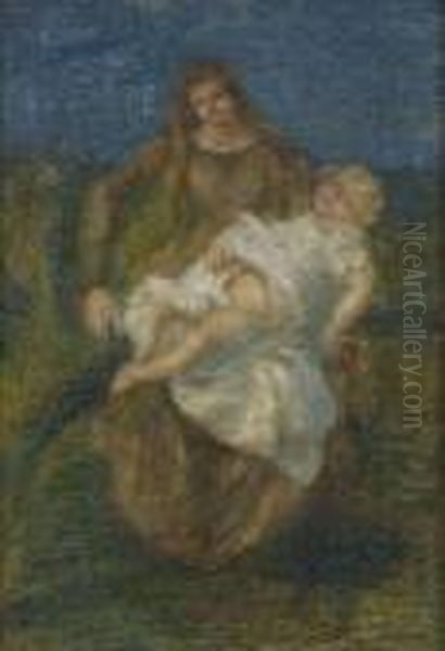 Rintelo Novecentesco Oil Painting by Giovanni Segantini