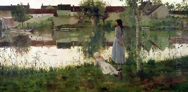 The Ferry Oil Painting by William Stott Of Oldham