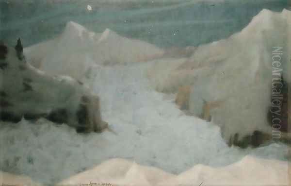 Alps by Night, 1892 Oil Painting by William Stott Of Oldham