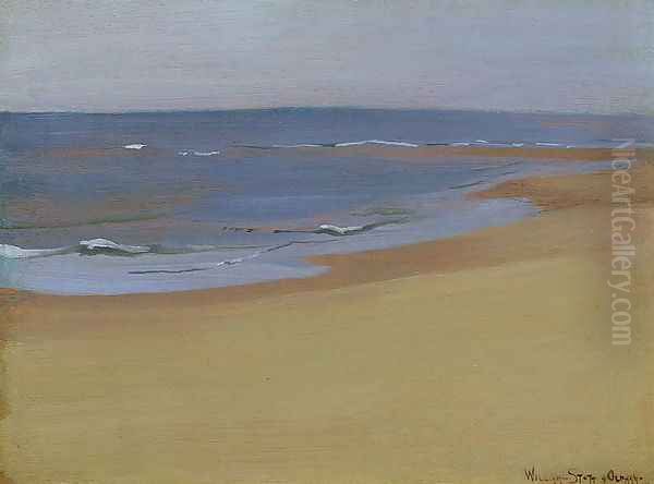 Turquoise Sea Oil Painting by William Stott Of Oldham