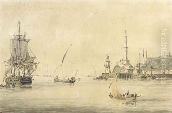 The port of Genoa Oil Painting by John Thomas Serres