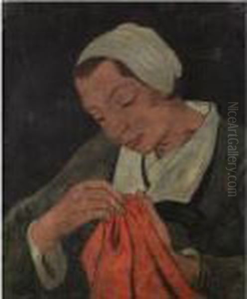 Property From A Private European Collection
 

 
 
 

 
 La Couseuse Oil Painting by Paul Serusier