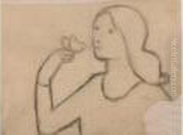 Jeune Femme Au Papillon Oil Painting by Paul Serusier