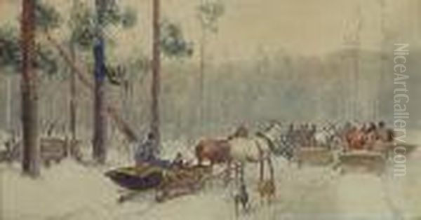 Oczekiwanie Na Mysliwych Oil Painting by Adam Setkowicz