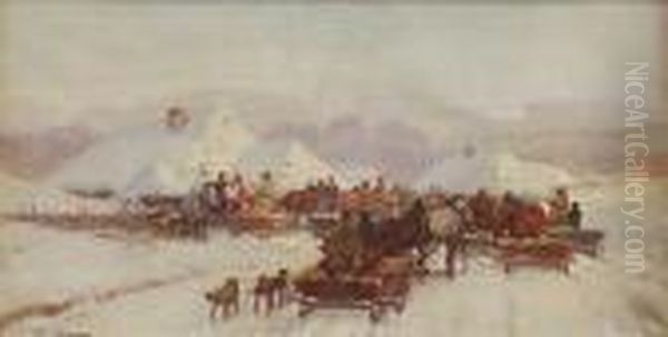 Wyjazd Na Polowanie Oil Painting by Adam Setkowicz