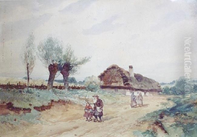 Wedrowny Dziad We Wsi (1920) Oil Painting by Adam Setkowicz