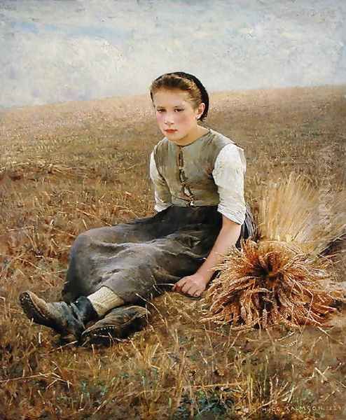 The Little Gleaner, 1884 Oil Painting by Hugo Federick Salmson