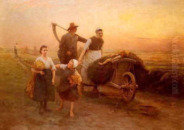 Return From The Fields Oil Painting by Hugo Federick Salmson