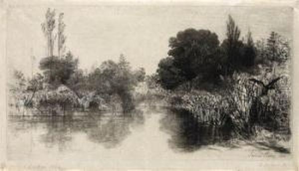 Shere Mill Pond, 
No Oil Painting by Sir Francis Seymour Haden