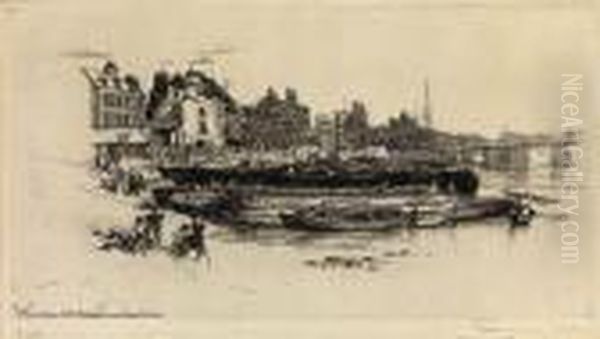 Whistler's House, 
Old Chelsea Oil Painting by Sir Francis Seymour Haden