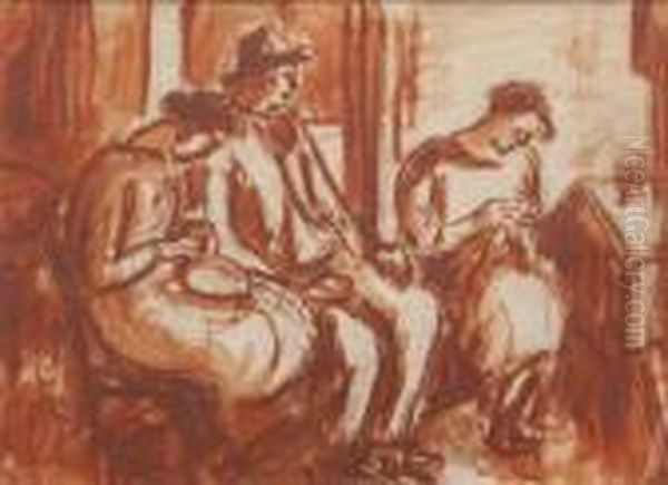 Trois Personnages Oil Painting by Rene Seyssaud