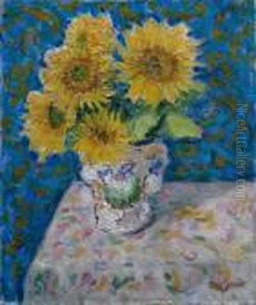 Les Tournesols Oil Painting by Rene Seyssaud