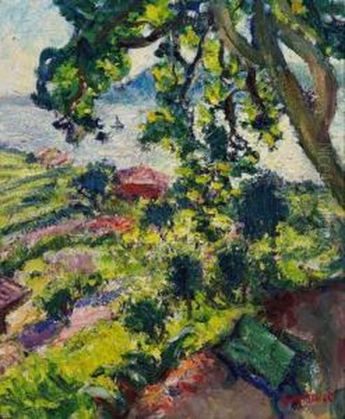 Paysage A La Terrasse Oil Painting by Rene Seyssaud